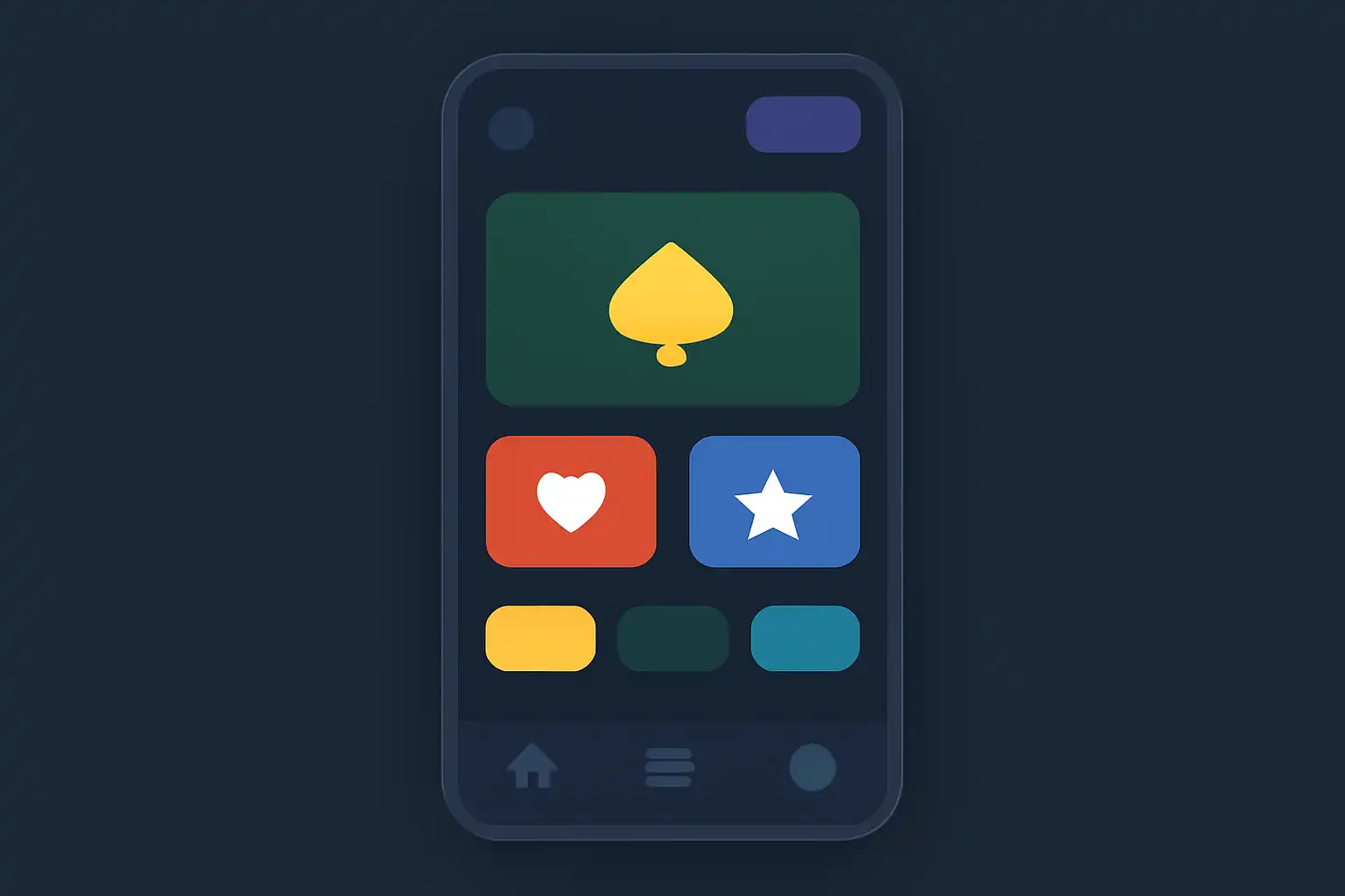 Detail screen: reality, mobile-first UI mockup, dark theme